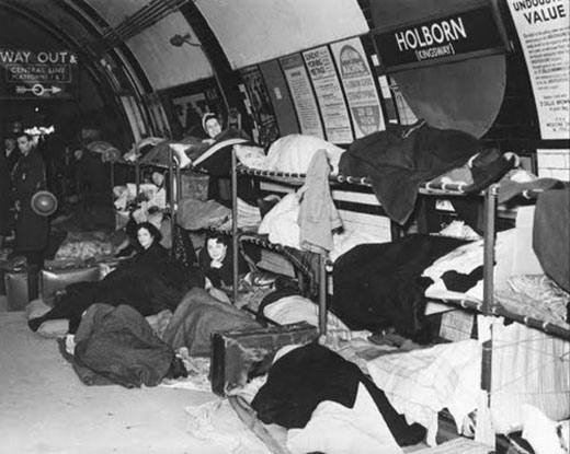 Holborn Station, London as Air Raid Shelter