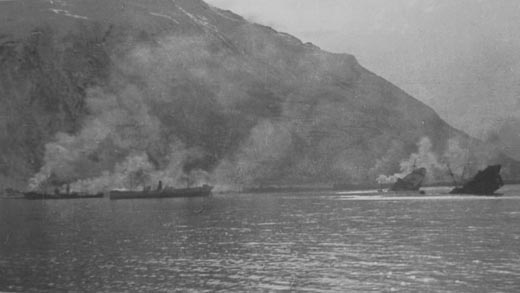 Devastation Caused by British Destroyers in Narvik Harbor