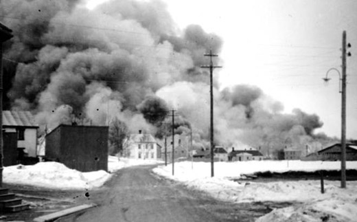 Namsos Ablaze After <i>Luftwaffe</i> Bombing Raids