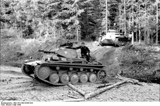 German <i>panzers</i> in the Ardennes