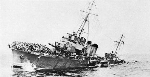 French Destroyer <i>Bourrasque</i> Sinking