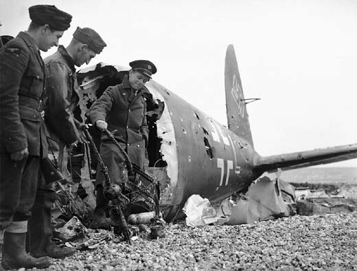 A Heinkel He-111 of KG-27 crash site on the English southeast coast