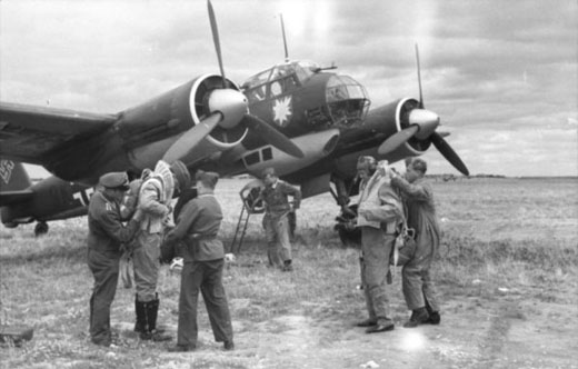 The Crew of a Ju-88 Prepare for Combat