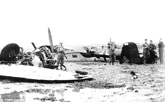 Wreckage of a Dornier Do-17 Shot Down by R.A.F. Hurricanes