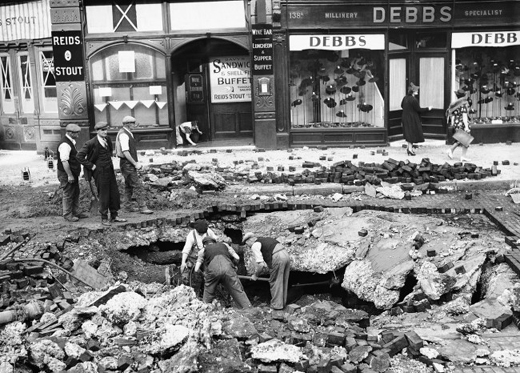 A huge crater at Elephant & Castle