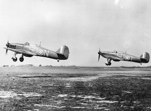 Hurricane Fighters Taking Off