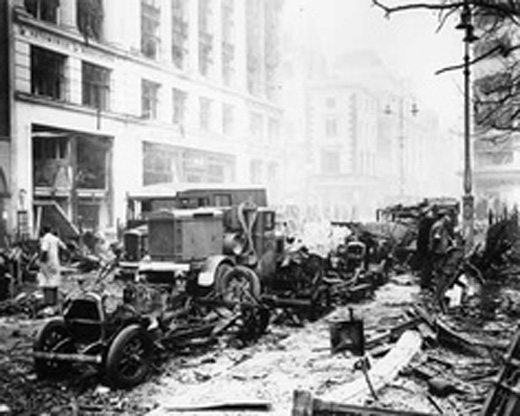 Damage in Leicester Square