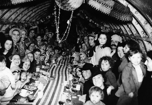 Children in London Celebrate Christmas in a Bunker