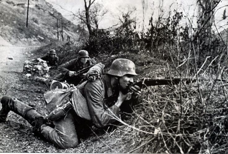 Germans Under Sniper Fire