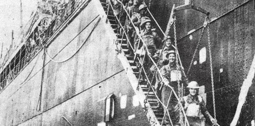 New Zealand Troops Disembarking in Crete