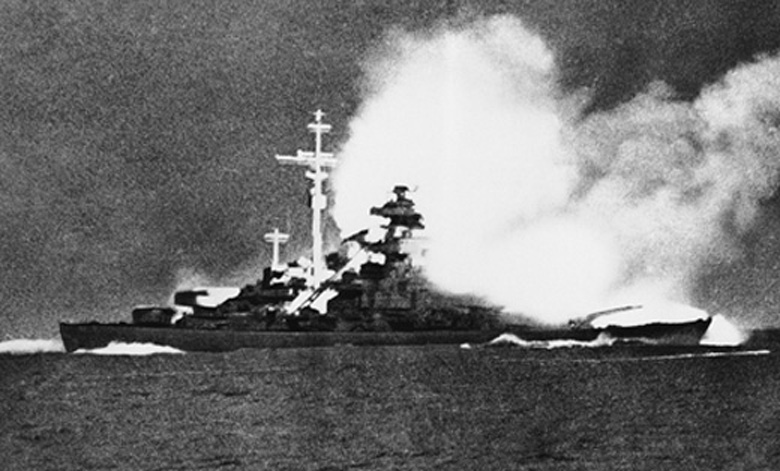 <i>Bismarck</i> Receives a Direct Hit