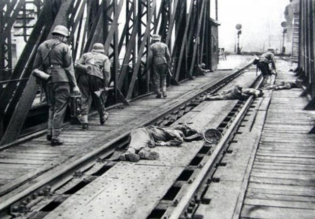 German Troops Crossing Bridge near Przemysl, Poland