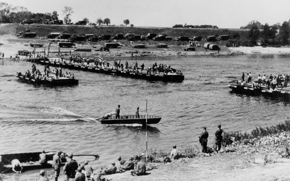 German Engineers Buiilding a Bridge