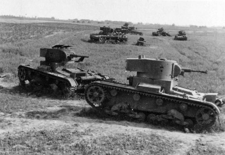 Destroyed Soviet T-26 Tanks