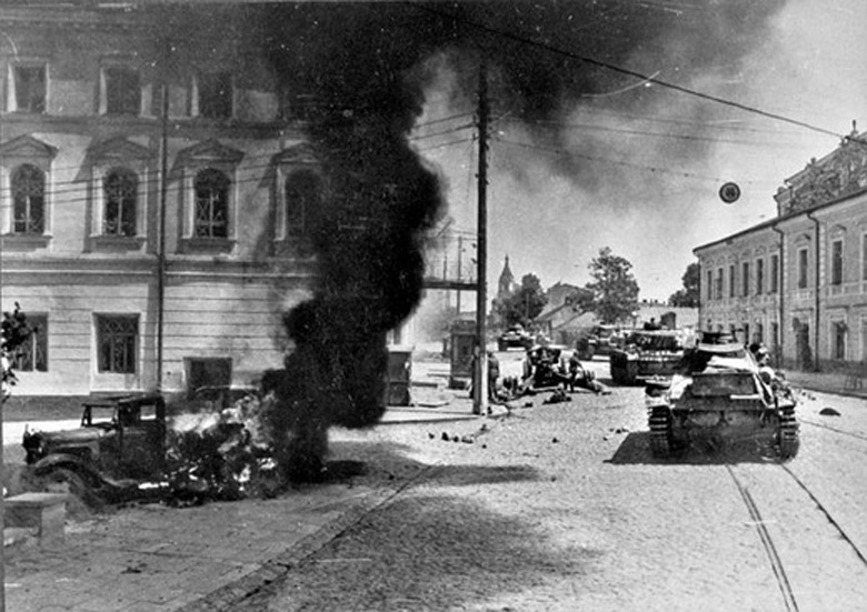 German Tank Column in Zhitomir