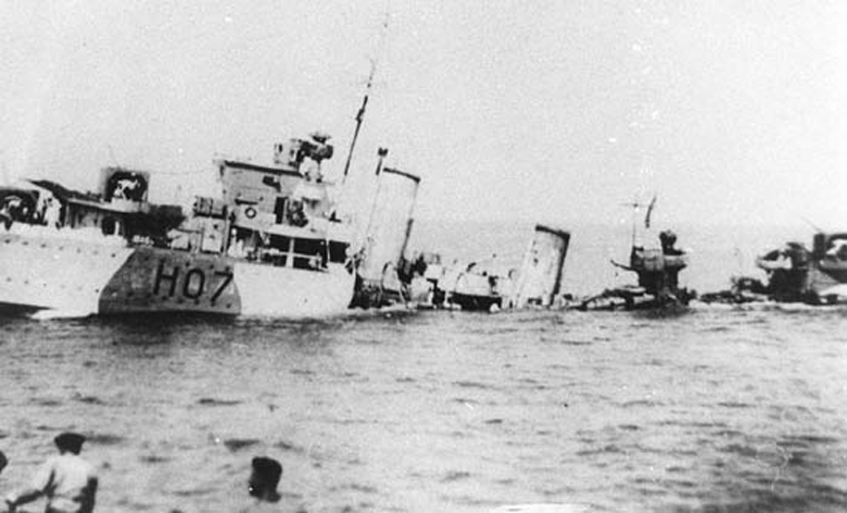 British Destroyer <i>Defender</i> Sinking