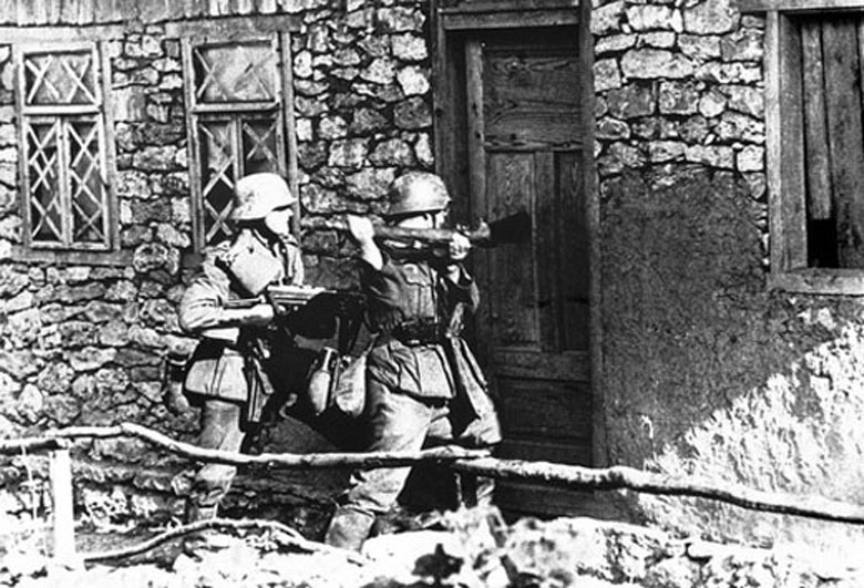 German Troops Hunting Snipers