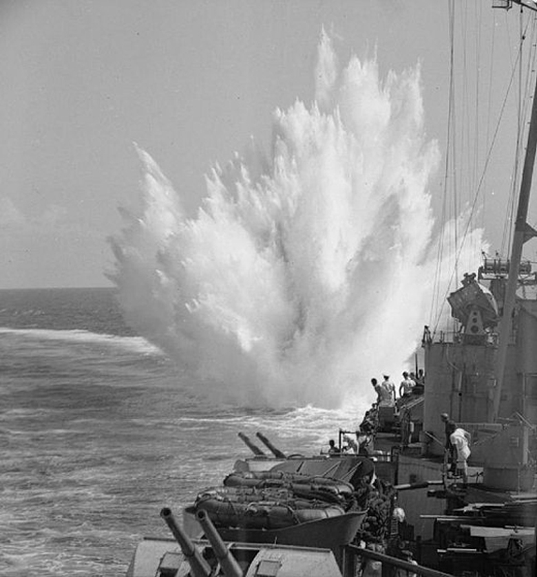 The <i>Greer</i> Dropping Depth Charges