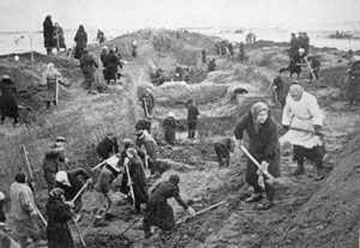 Moscow Inhabitants Digging Anti-Tank Ditches