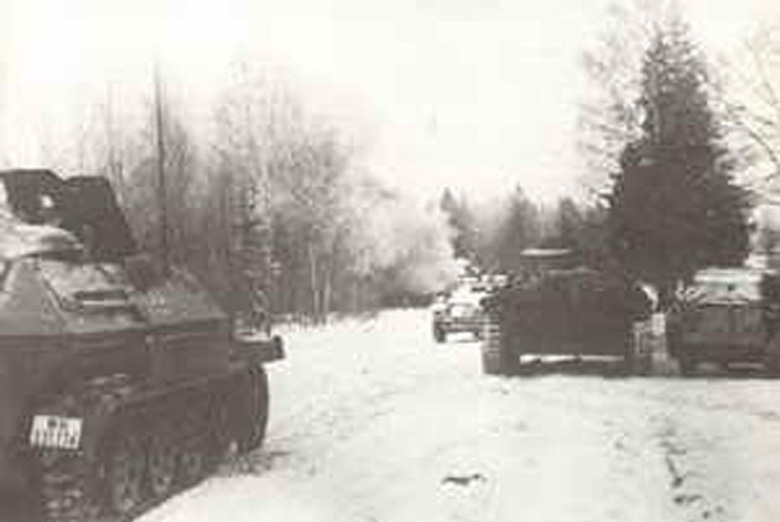 German Tank Advance Party Near Volokolamsk