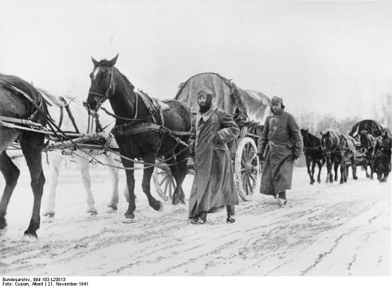 German Army Advancing in Winter Conditions