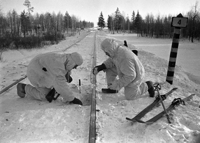 Soviet Troops Mining a Railroad near Moscow