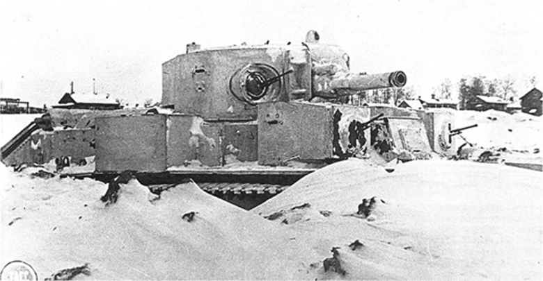 A Soviet T-28E Model 1938 Tank