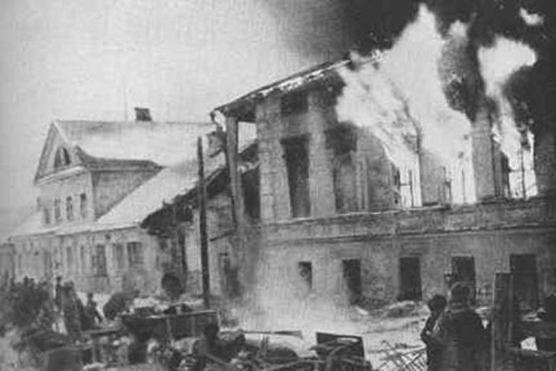 Buildings in Kalinin Set on Fire by the Nazis