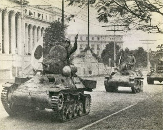 Japanese tanks entering Manila