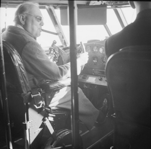 Prime Minister Churchill at the Controls