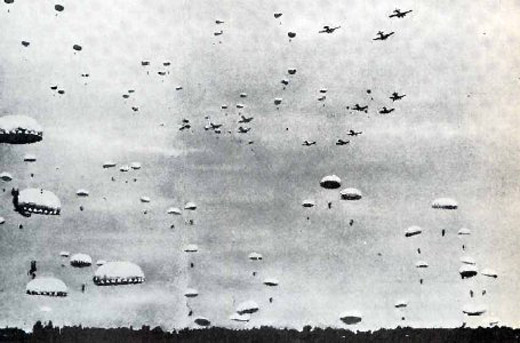 Japanese Paratroopers Landing on Dutch Timor