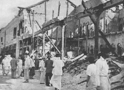 Bomb Damage in Rangoon