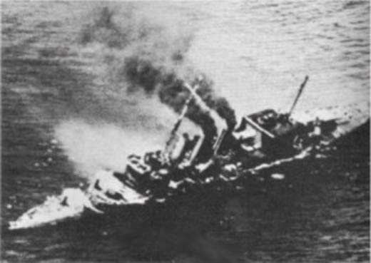 The <i>Cornwall</i> Under Attack by Japanese 'Val' Dive-Bombers