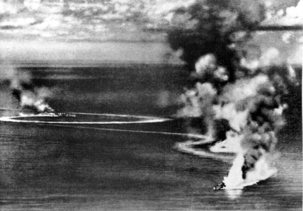 British Heavy Cruisers Under Air Attack