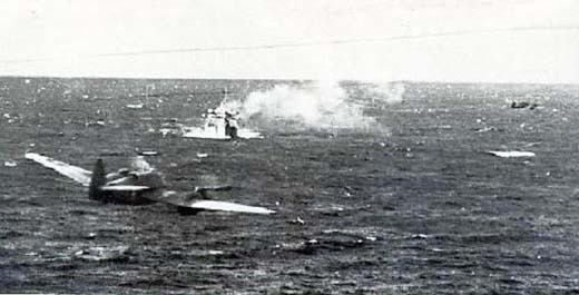 British Planes Attacking Japanese Freighter