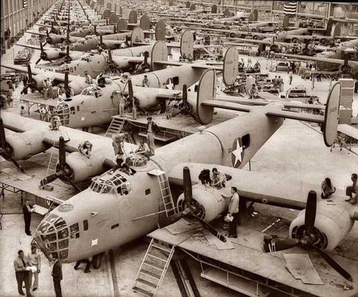 B-24 Liberator Bombers Rolling Off the Assembly Line