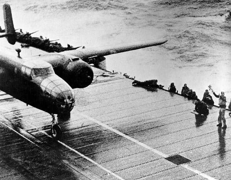 B-25 Mitchell Bomber Awaits the Takeoff Signal