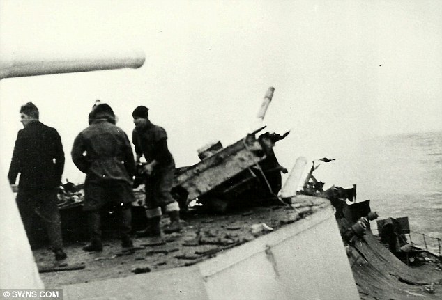 HMS Edinburgh after a torpedo hit