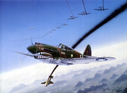 Artist Terry Pyles Illustrates Flying Tigers in Action