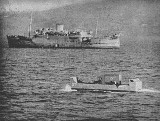 An Invasion Barge Ferrying a Motor Ambulance to the Shore