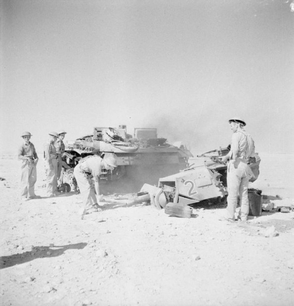 Troops Inspecting a German Tank