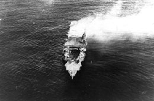 Damaged Japanese Carrier <i>Hiryu</i>