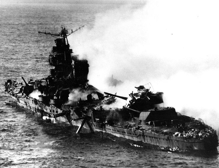 The <i>Mikuma</i> Shortly Before Sinking