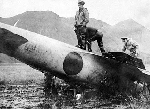 A Japanese Zero Downed near Dutch Harbor