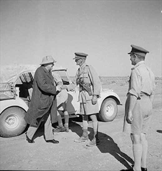 Churchill greets Lt-Gen William Ramsden