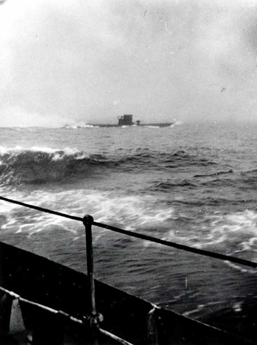 <i>U-210</i> Seen from HMCS <i>Assiniboine</i>