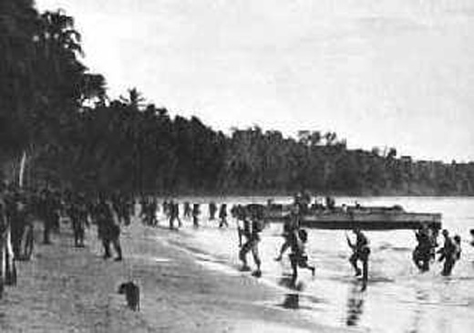 US Marines hitting the beach