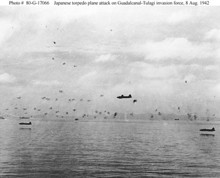 Japanese Planes Make Torpedo Attack