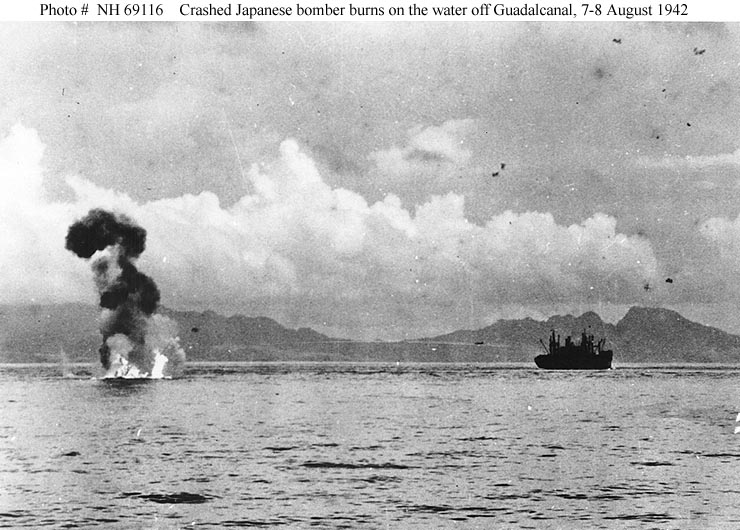 Japanese Plane Shot Down by Anti-Aircraft Fire