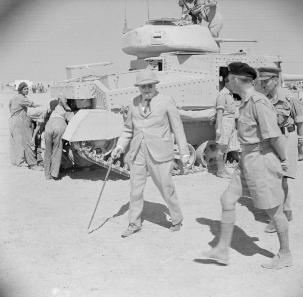 Churchill Touring a Tank Unit